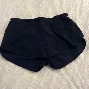 Navy blue lululemon speed up shorts size 4